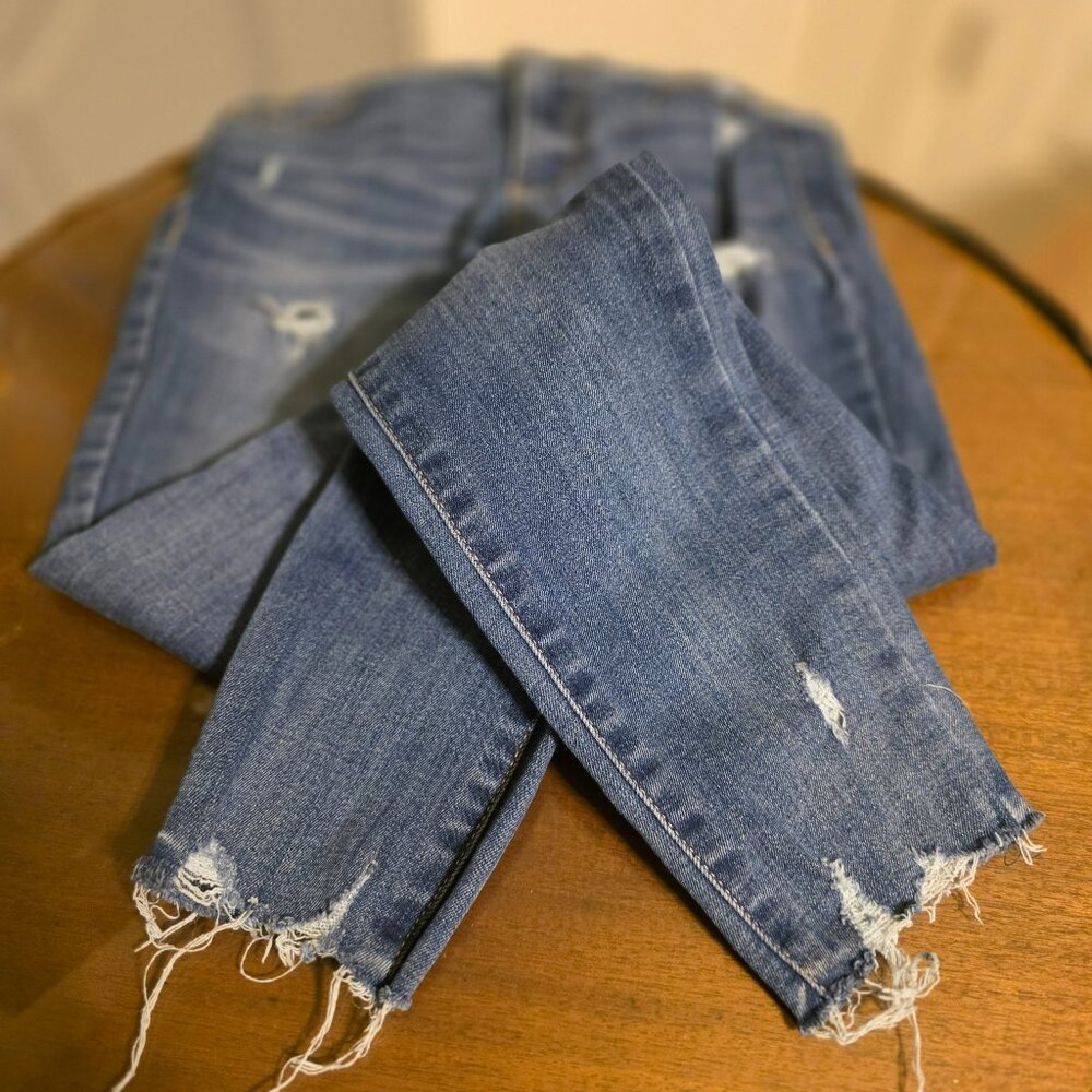 Garage Distressed Skinny Blue Denim Jeans Size 0